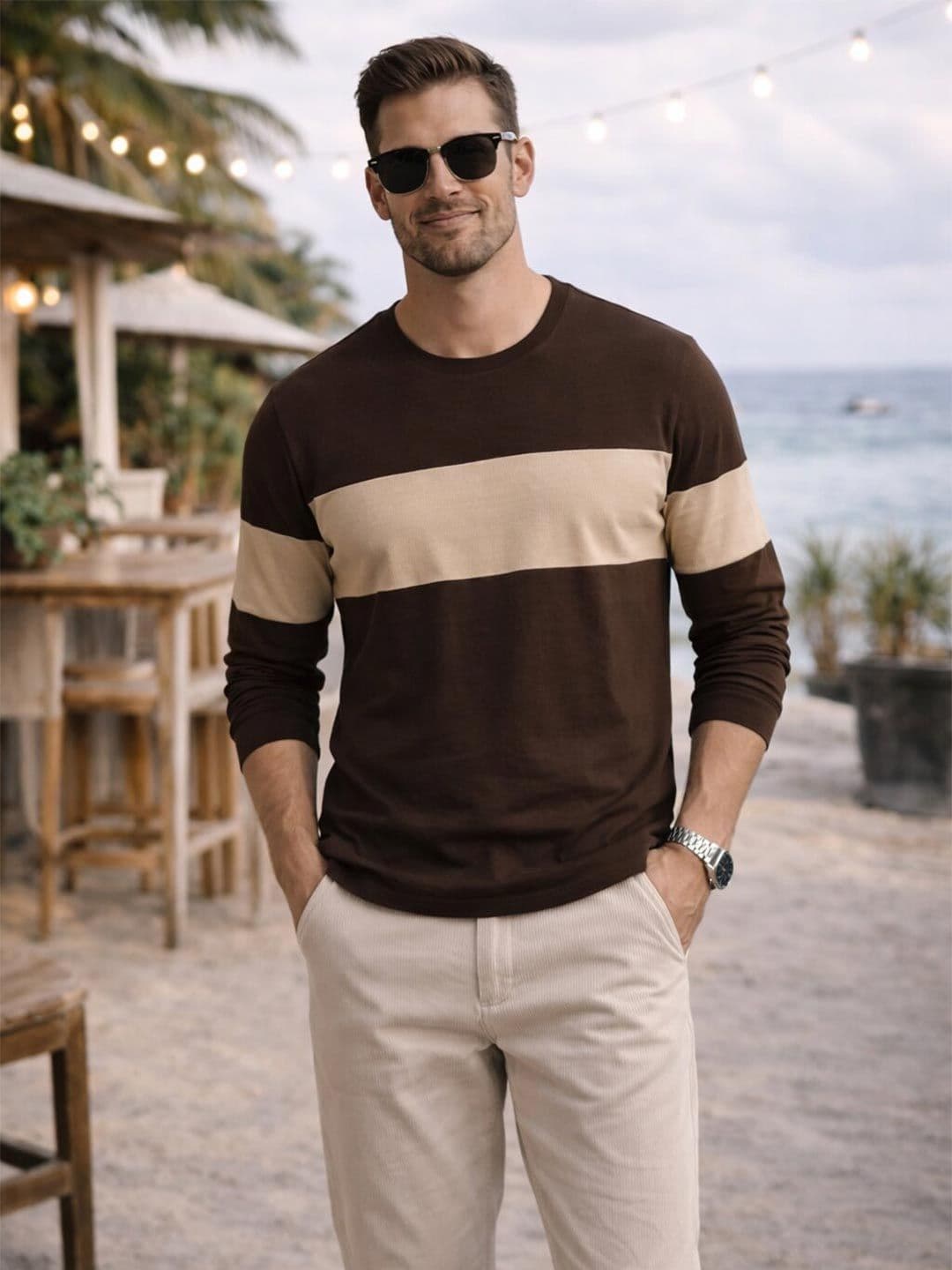 The Dry State Men Colourblocked T-shirt - view 1