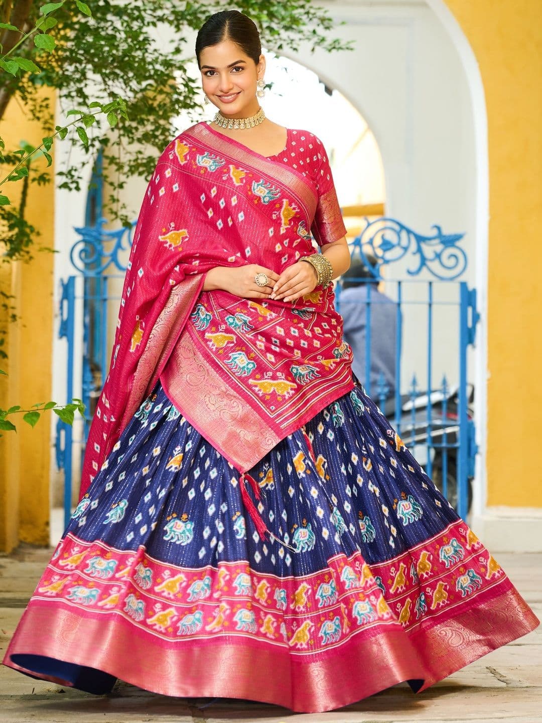 House of Pataudi Printed Flared Lehenga Choli - view 1
