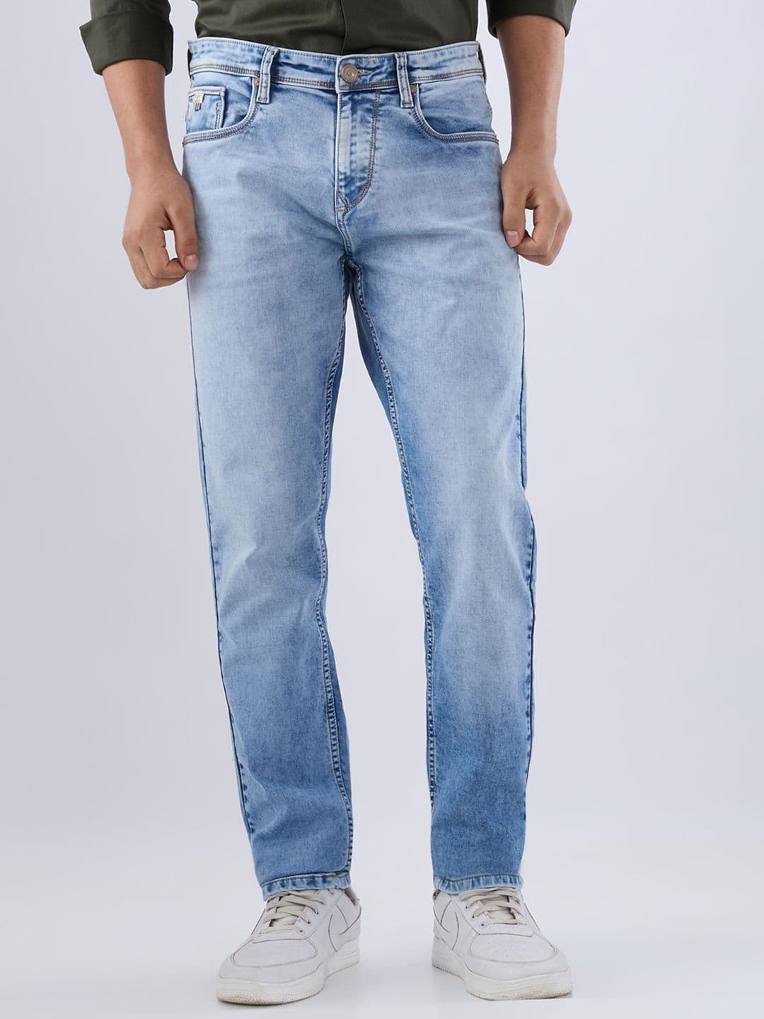 nostrum Men Regular Fit Light Blue Denim Jeans - view 1