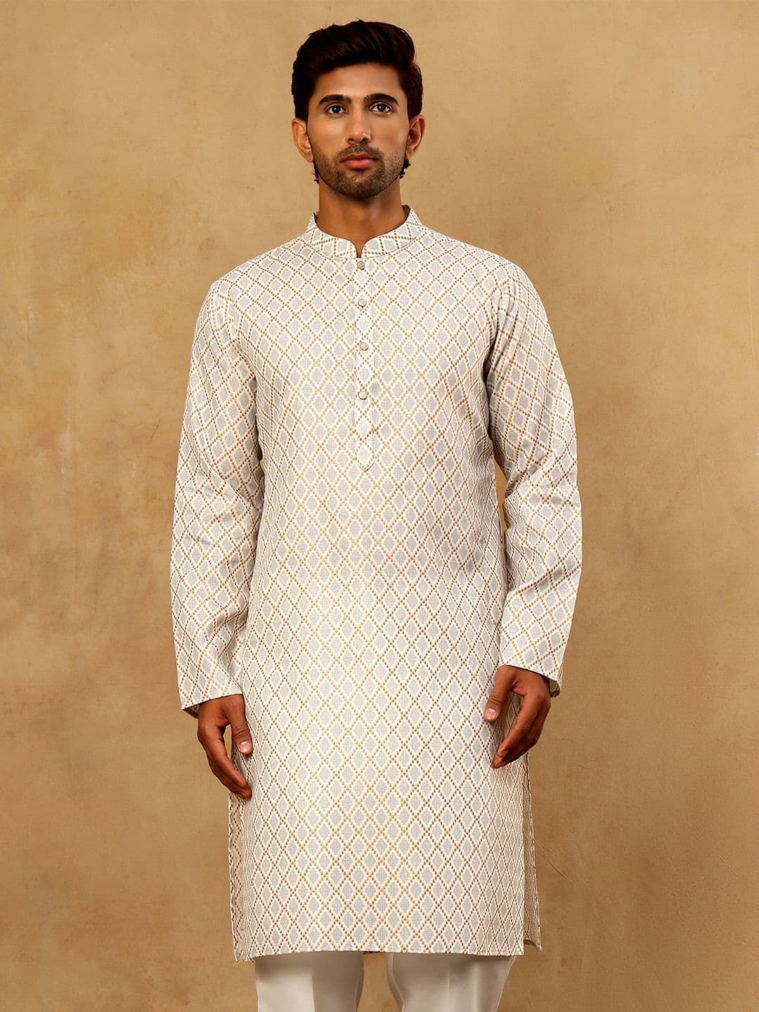 Jompers Men Geometric Printed Kurta - view 1