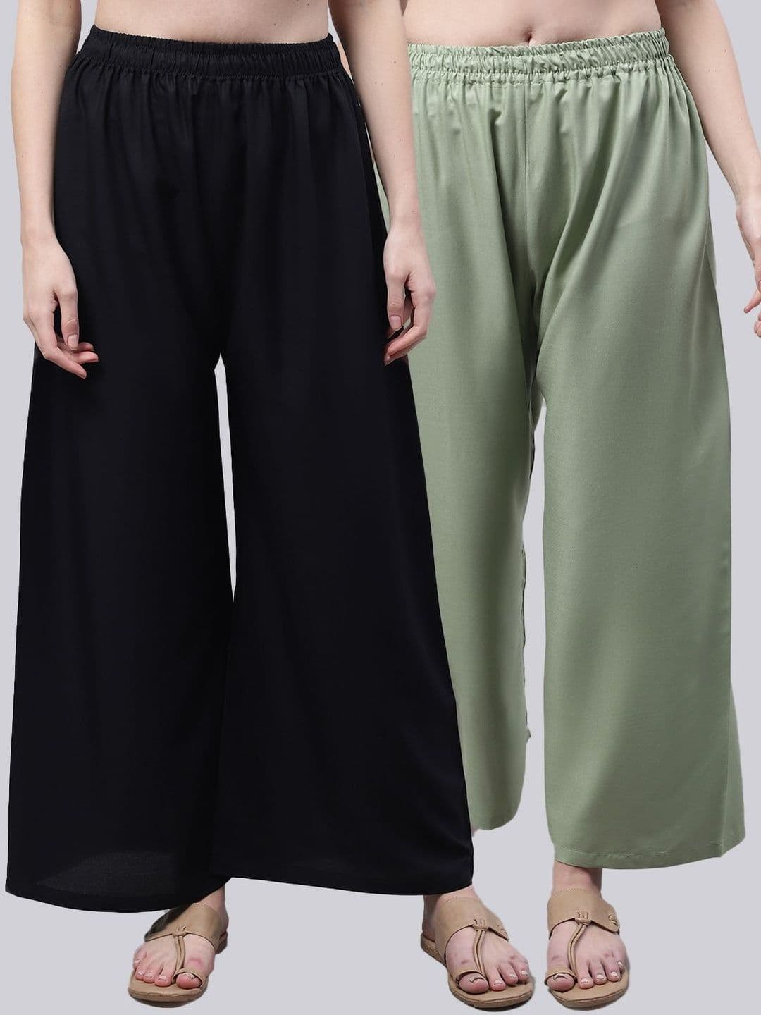 KALINI Women 2 Flared Ethnic Palazzos - view 1