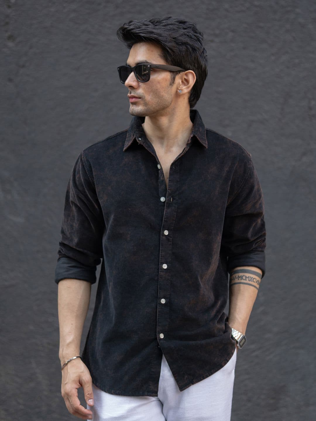 Powerlook Washed Corduroy Cotton Long Sleeves Shirt - view 1