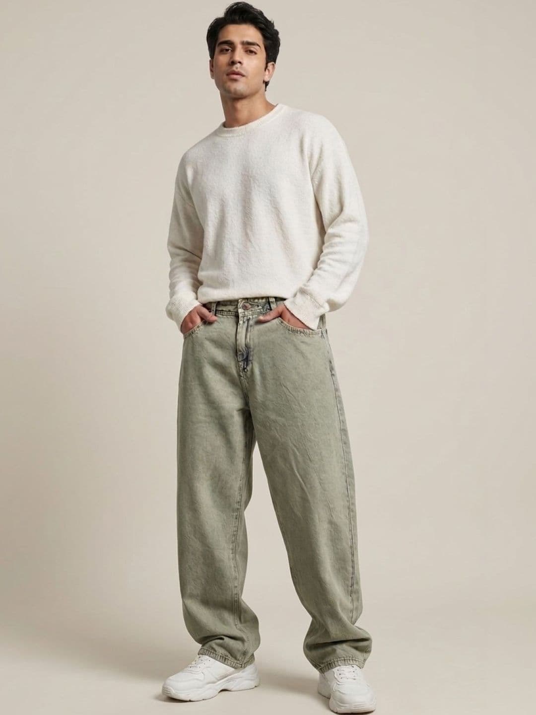 LINARIA Men Classic Relaxed Fit Mid-Rise Stretchable Jeans - view 1