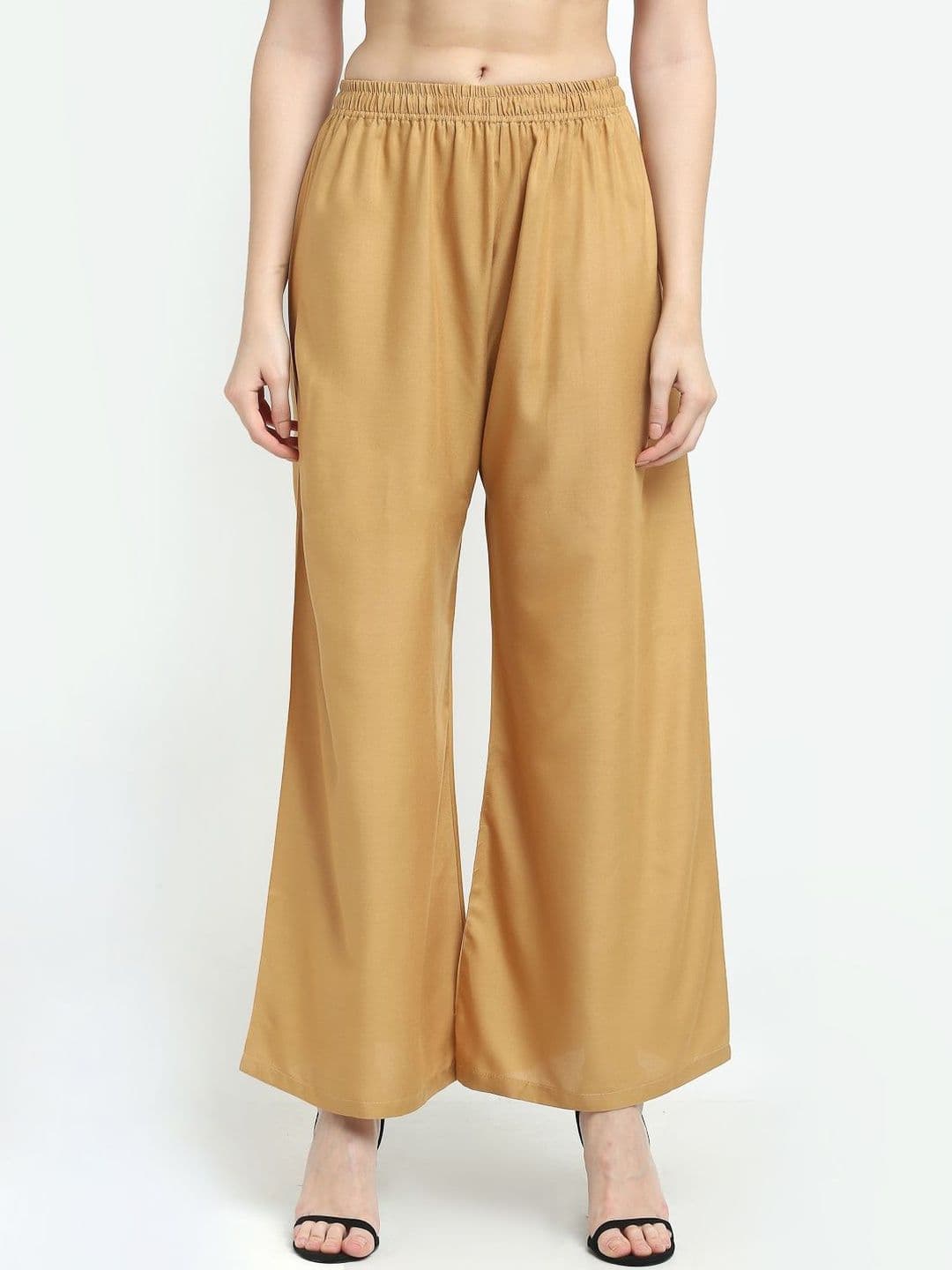 VEE POP Women Flared Knitted Ethnic Palazzos - view 1