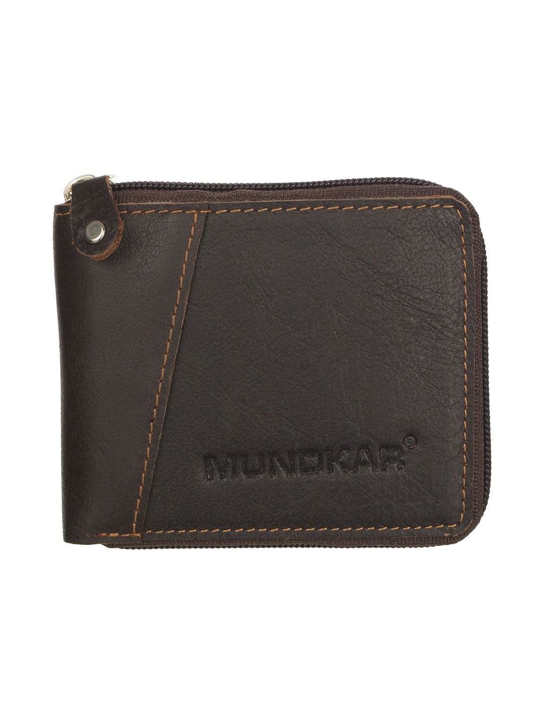 Mundkar Men Leather Zip Around Wallet