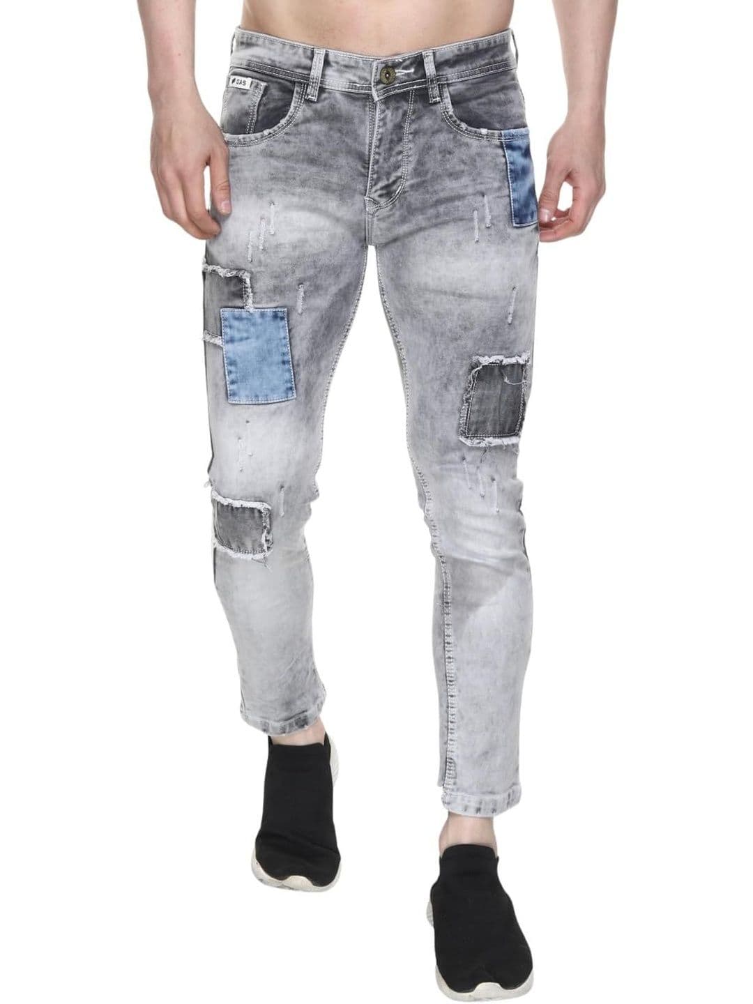 KHASAAB STYLE Men Slim Fit Mid-Rise Mildly Distressed Light Fade Stretchable Jeans - view 1
