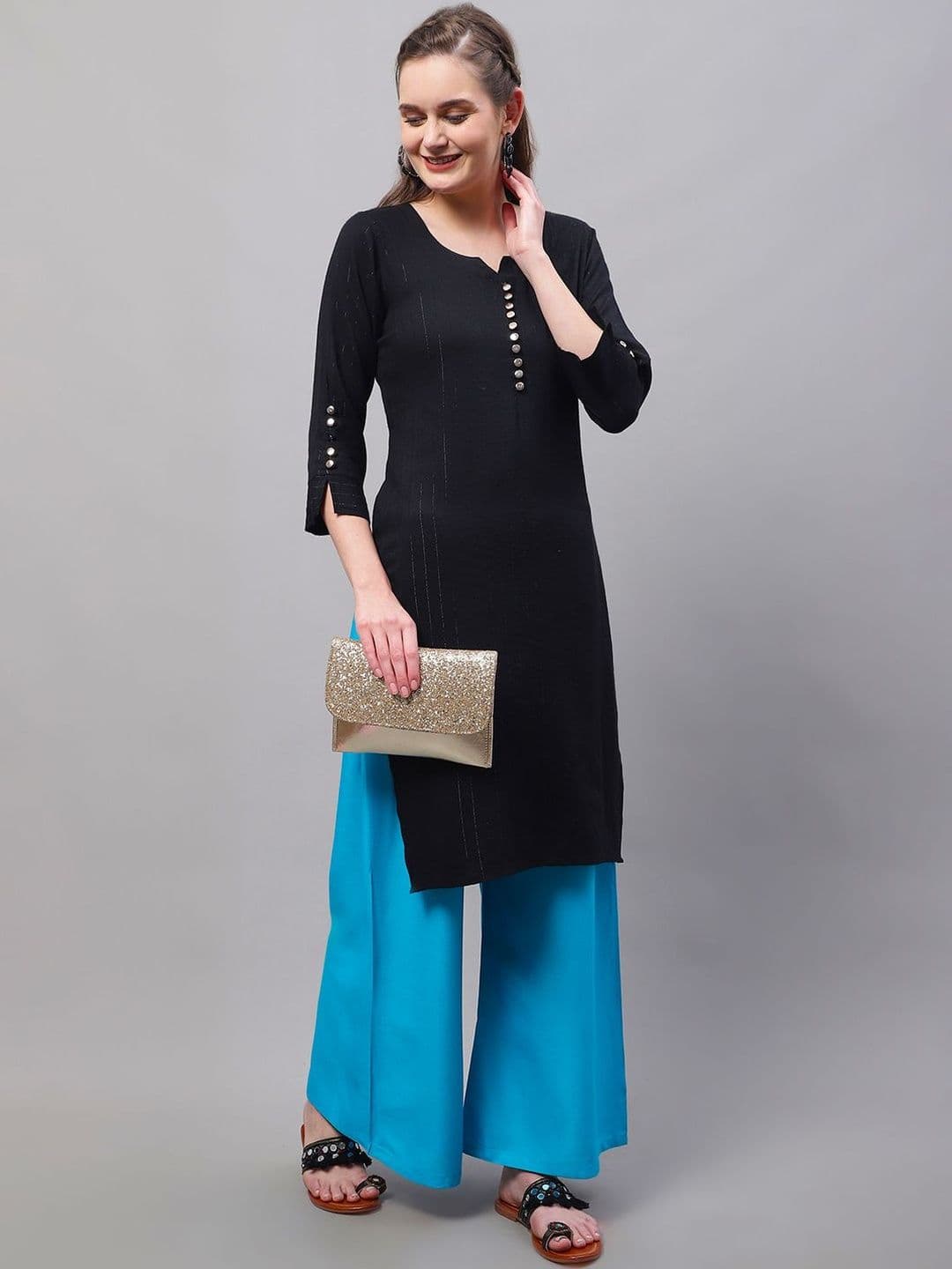 KALINI Women 2 Flared Ethnic Palazzos - view 1