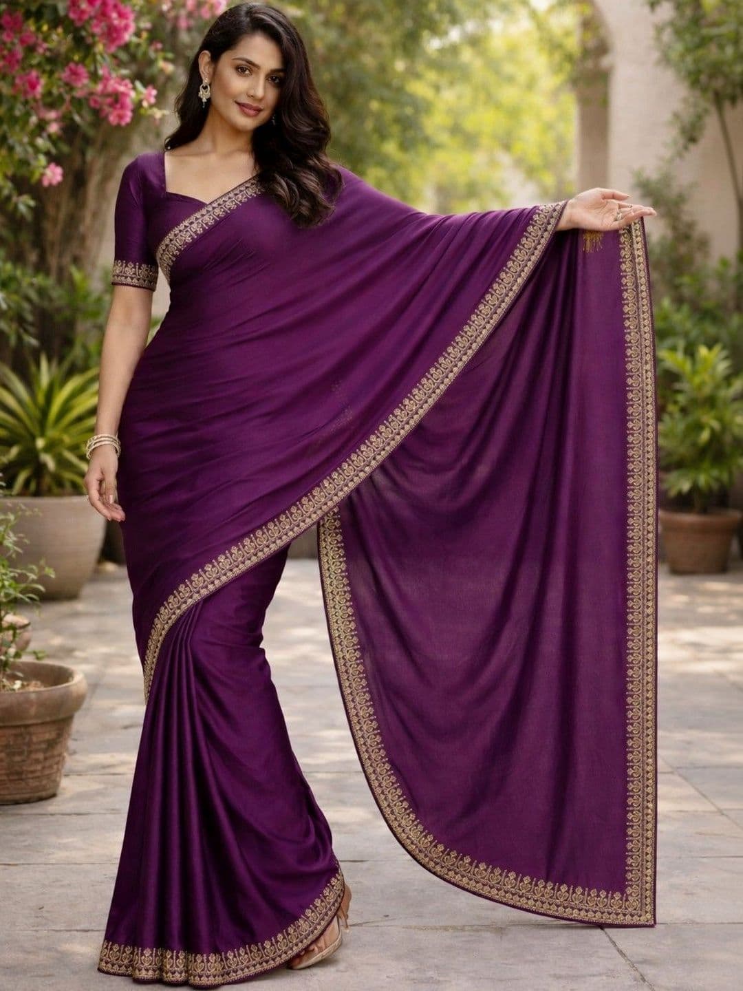 all about you Satin Saree - view 1
