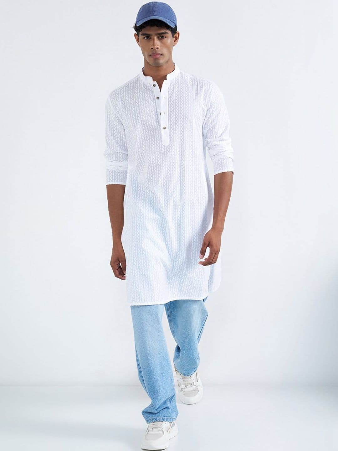 indus route by Pantaloons Men Dobby Kurta - view 1