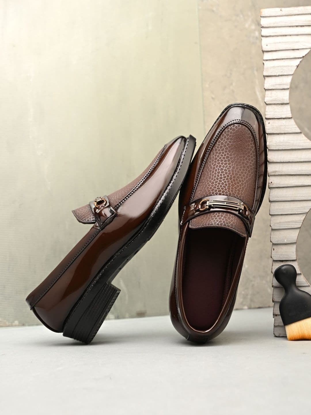 Azzaro Black Azzaro Men Round Toe Formal Loafers Shoes - view 1