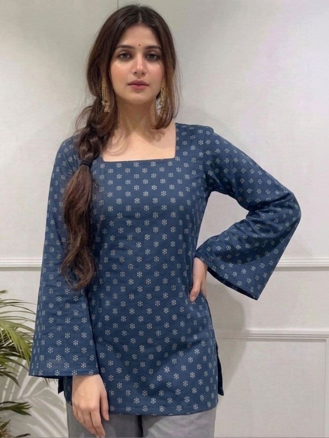 Anouk Rustic Geometric Printed Square Neck Kurti - view 1