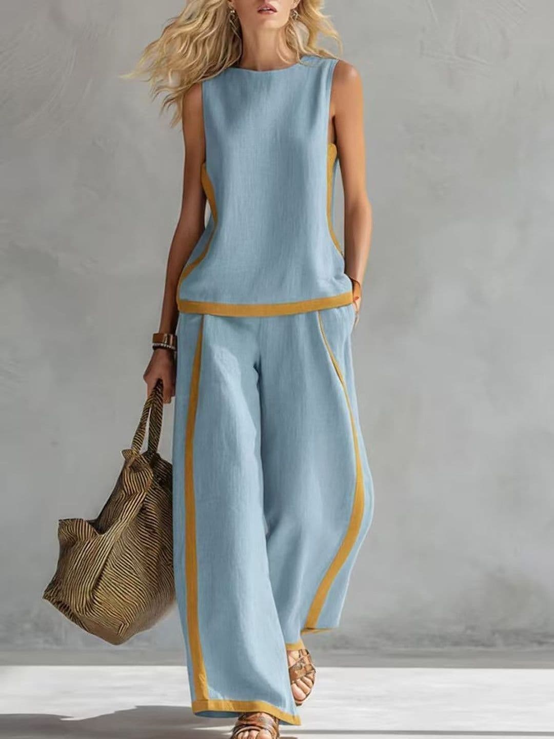 Suo Women Colourblocked Top with Trousers - view 1