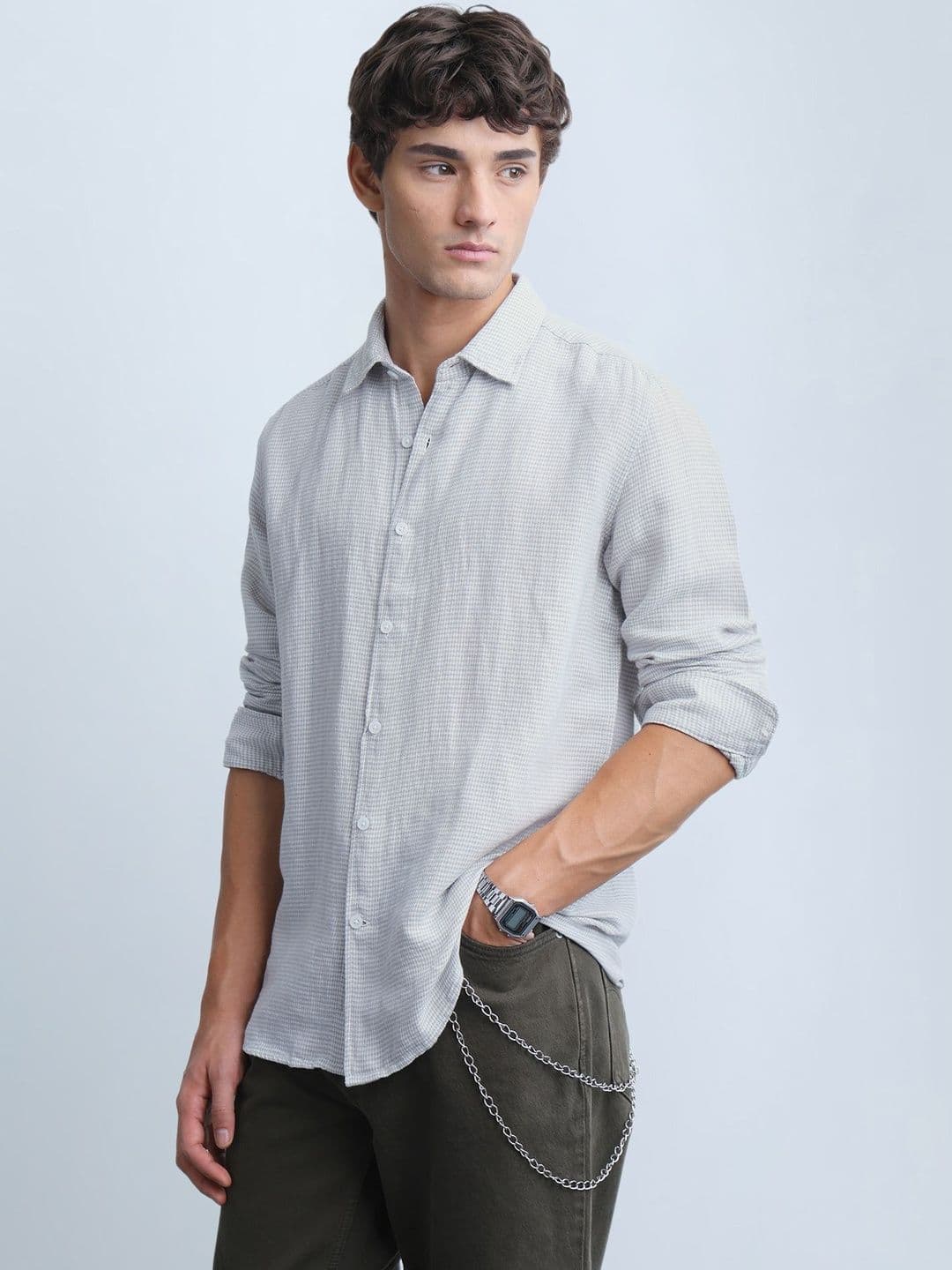 Flying Machine Men Slim Fit Micro Checks Checked Casual Shirt - view 1