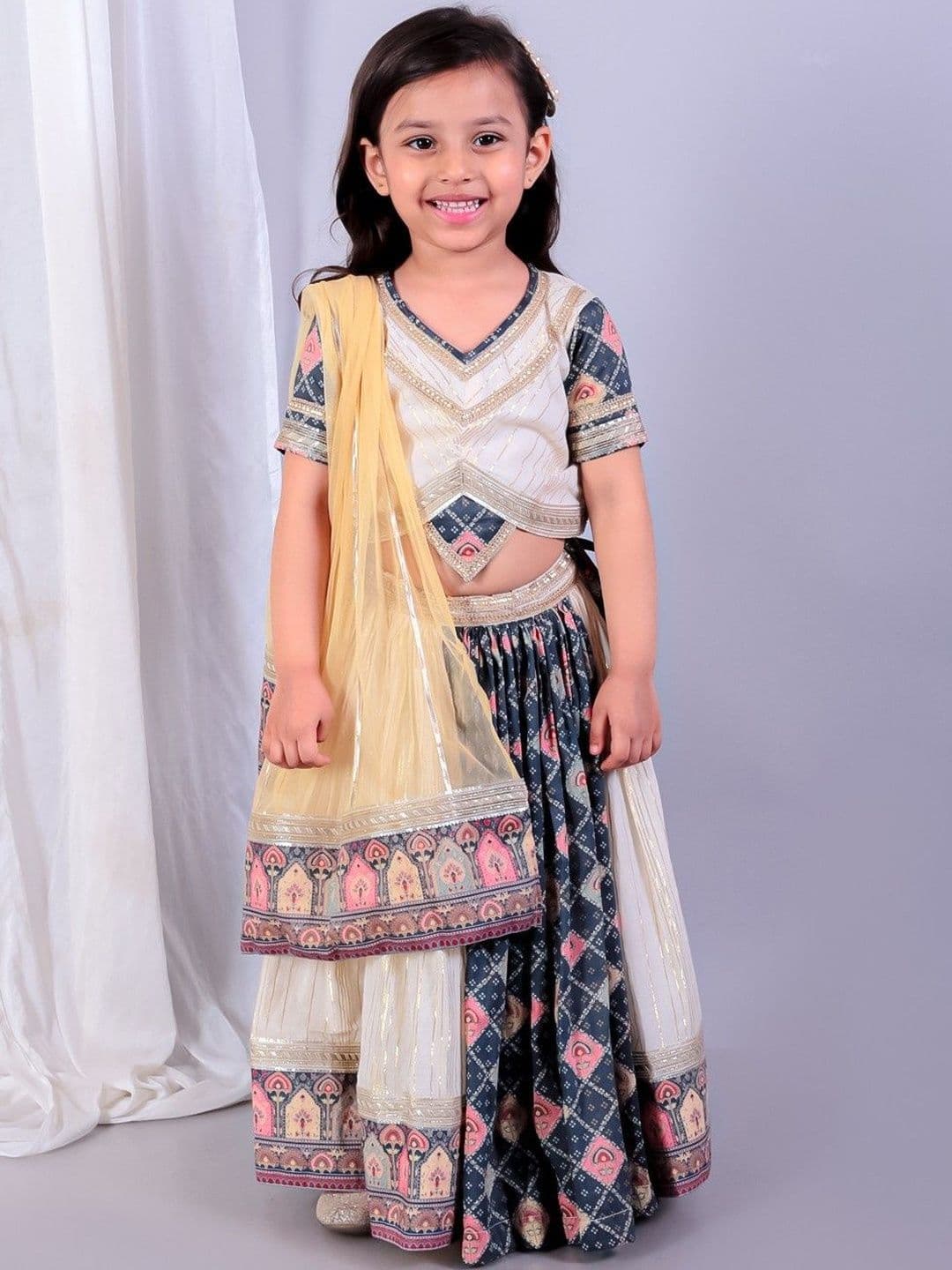The Little Tales Girls Embellished Ready to Wear Lehenga & Blouse With Dupatta - view 1