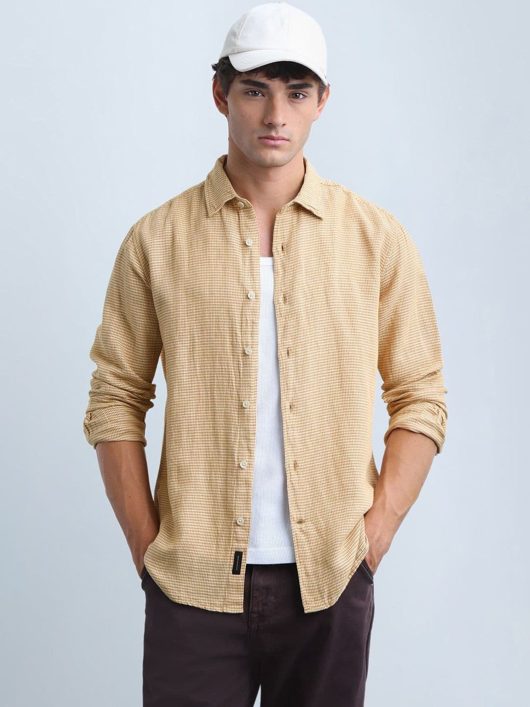 Flying Machine Men Slim Fit Micro Checks Checked Casual Shirt - view 1