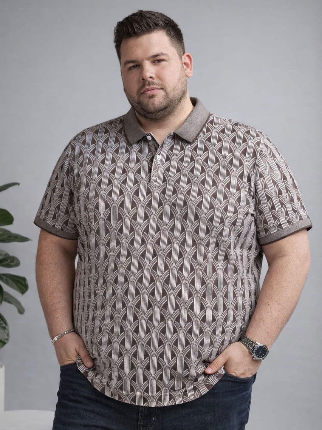 AUSTIVO Men Printed Polo Collar T-shirt - view 1