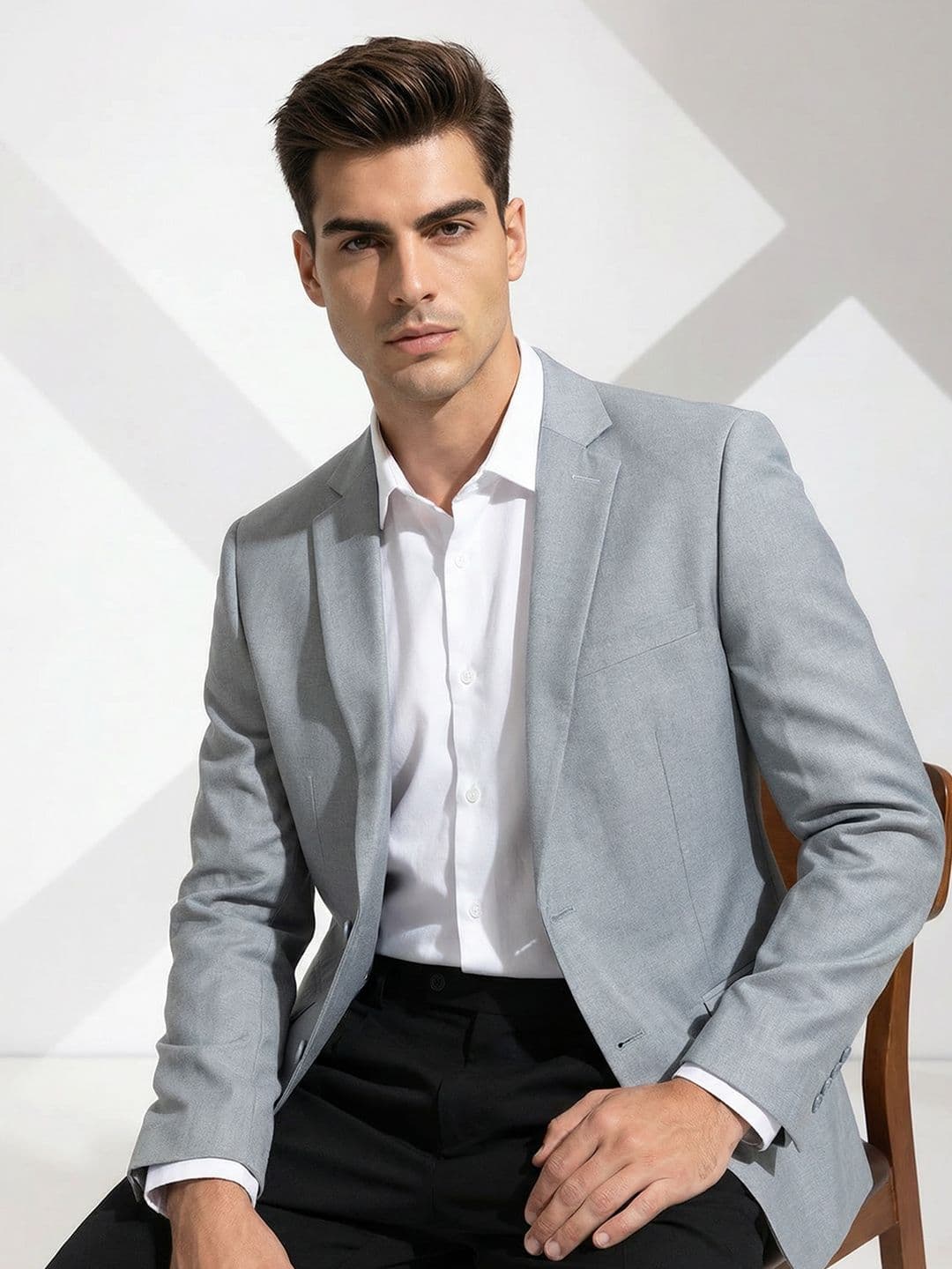 INVICTUS Single Breasted Notched Lapel Collar Formal Blazer - view 1