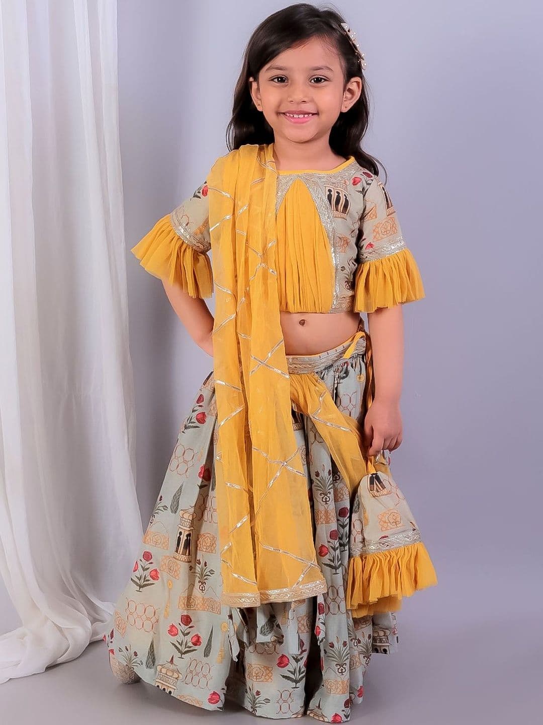 The Little Tales Girls Printed Ready to Wear Lehenga & Blouse With Dupatta - view 1
