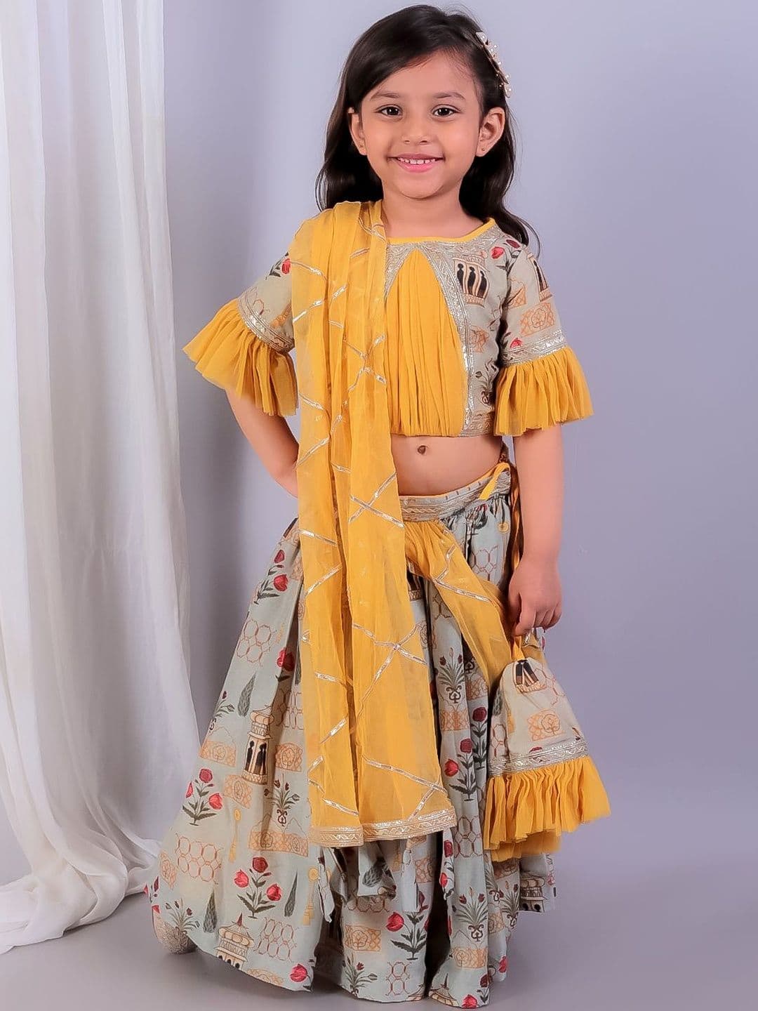 The Little Tales Girls Printed Ready to Wear Lehenga & Blouse With Dupatta - view 1