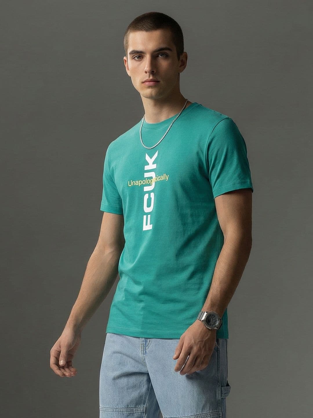 FCUK Brand Logo Printed T-shirt - view 1