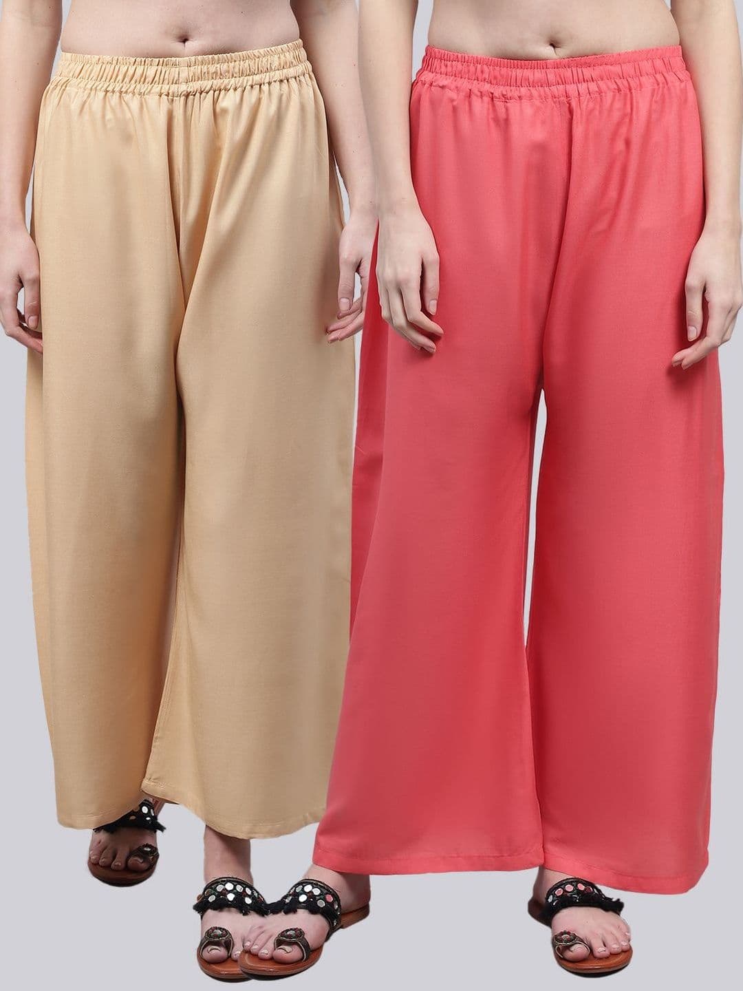 KALINI Women 2 Flared Ethnic Palazzos - view 1