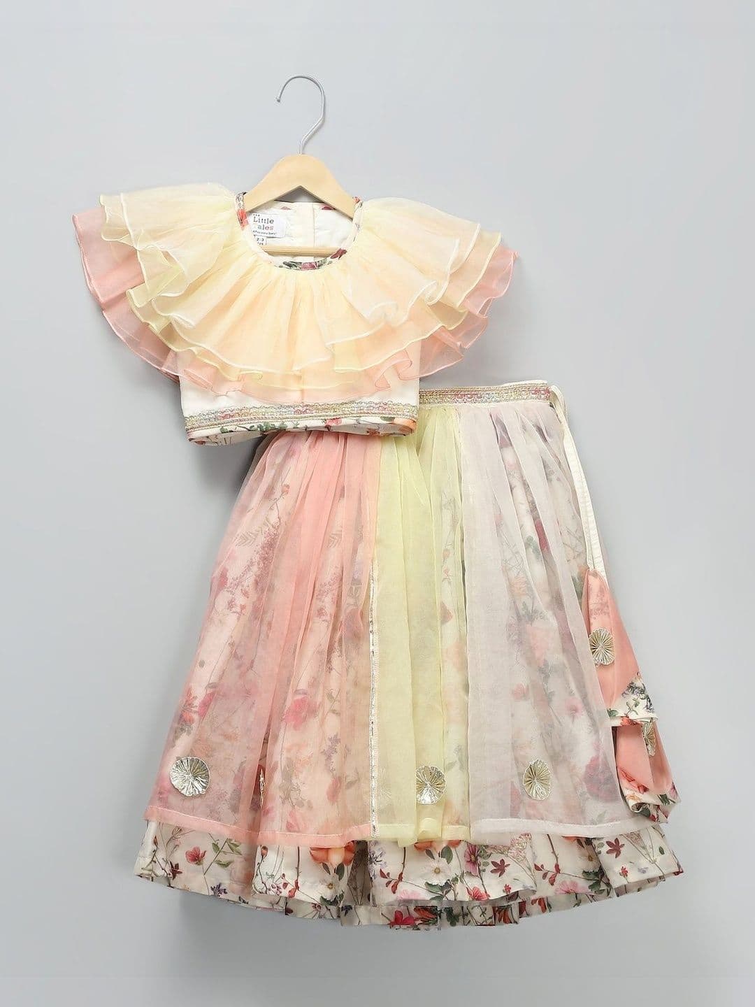 The Little Tales Girls Embellished Sequinned Ready to Wear Lehenga & - view 1