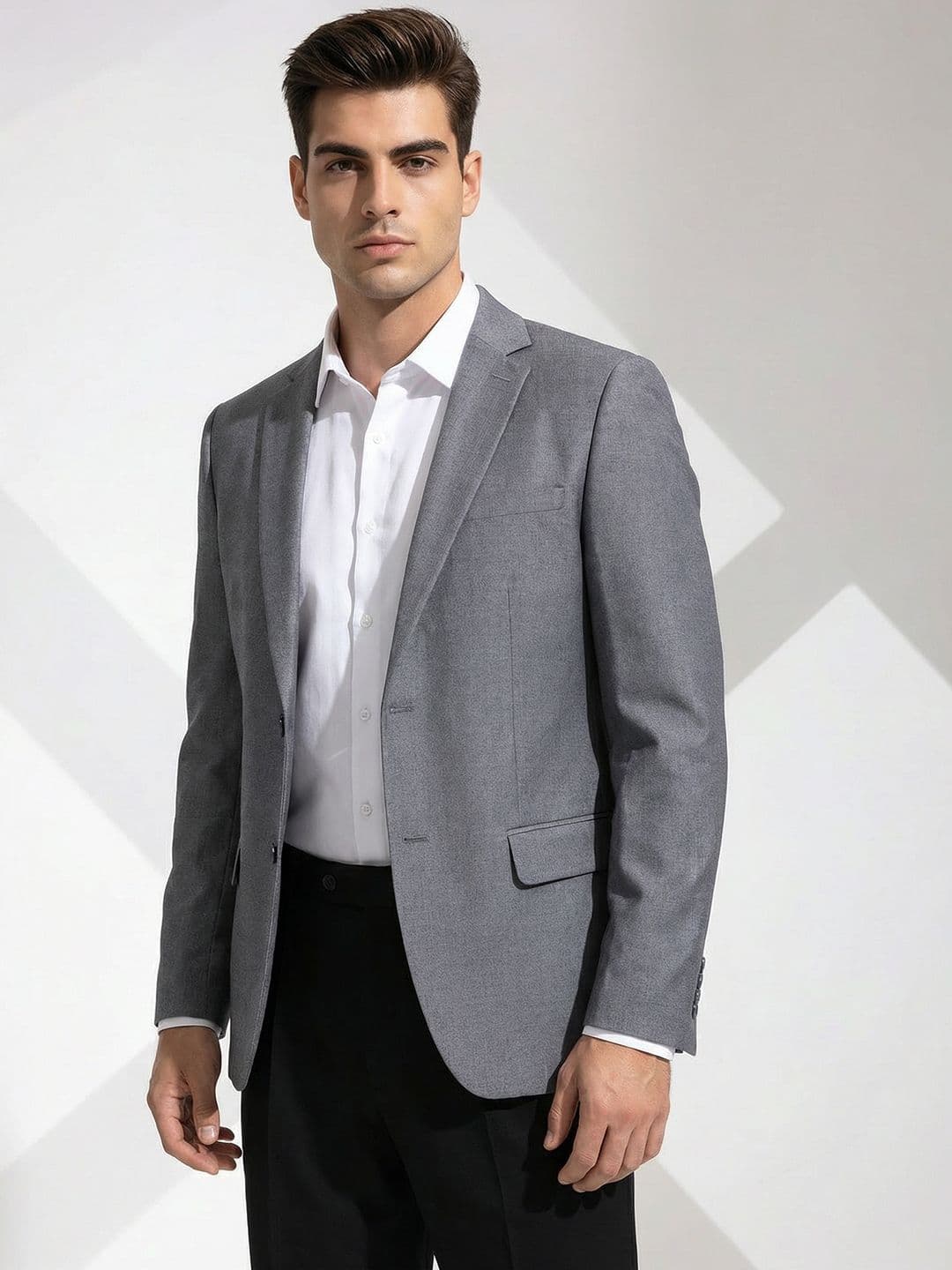 INVICTUS Single Breasted Notched Lapel Collar Formal Blazer