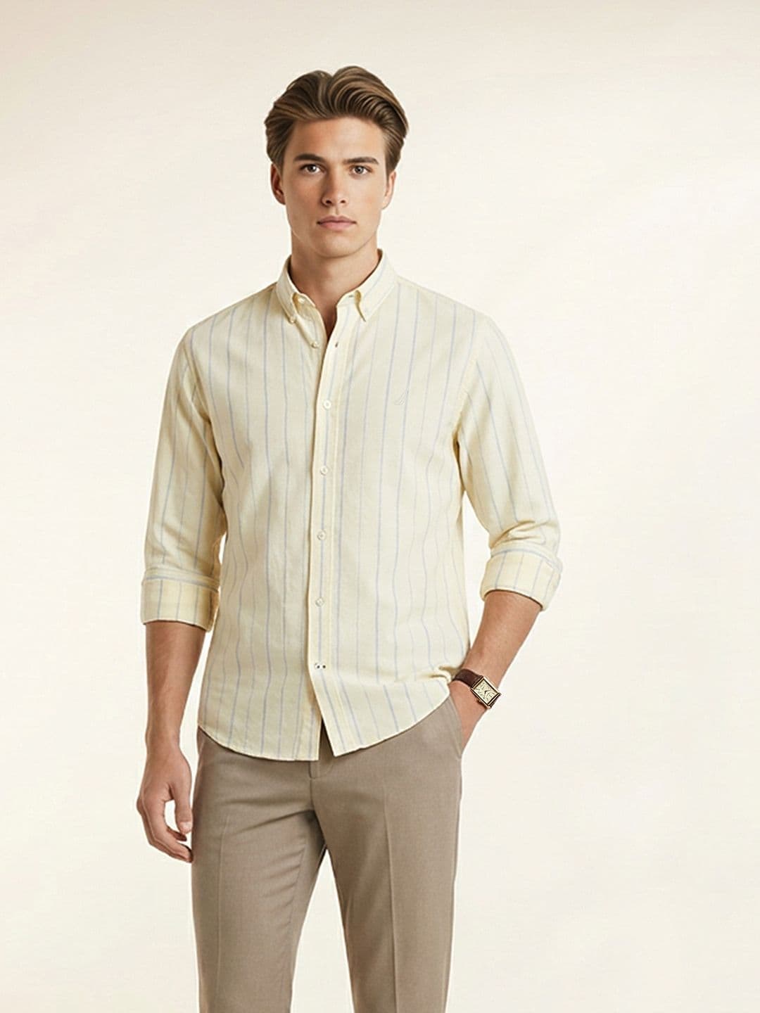 Nautica Striped Pure Cotton Casual Shirt - view 1
