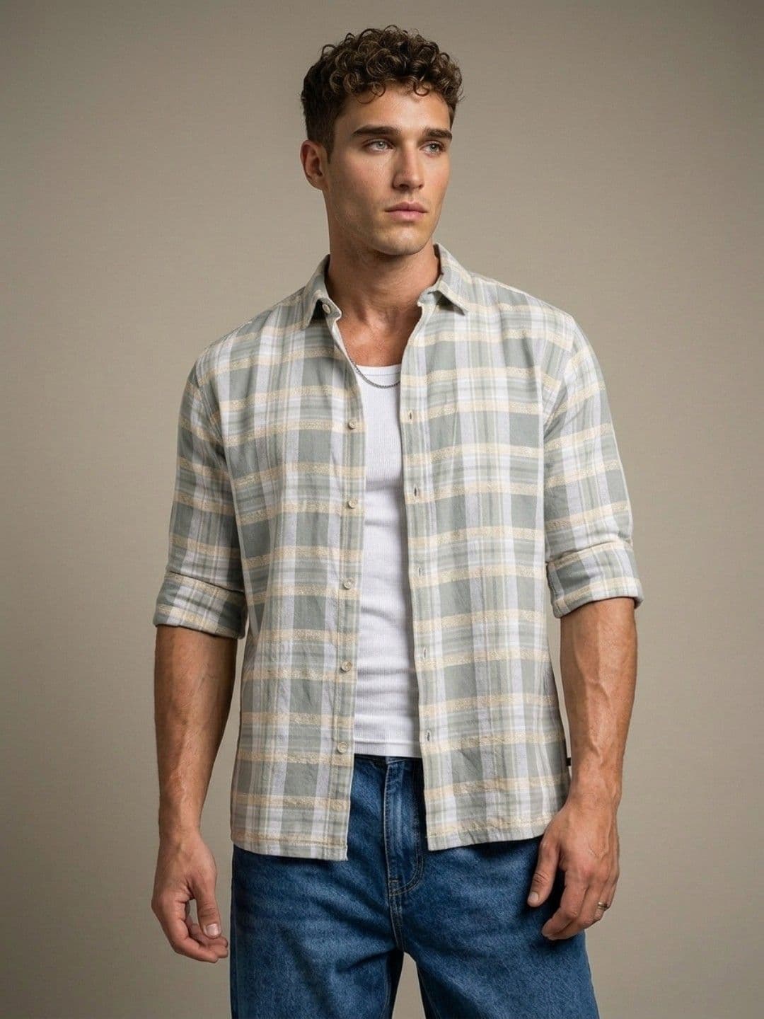 glitchez Relaxed Fit Checked Casual Shirt - view 1