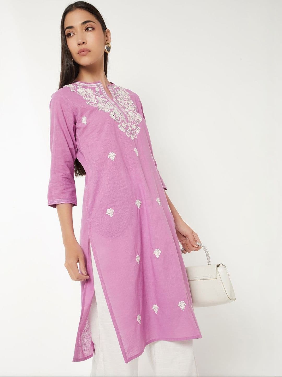 max Women Ethnic Motifs Embroidered Chikankari Kurta - view 1