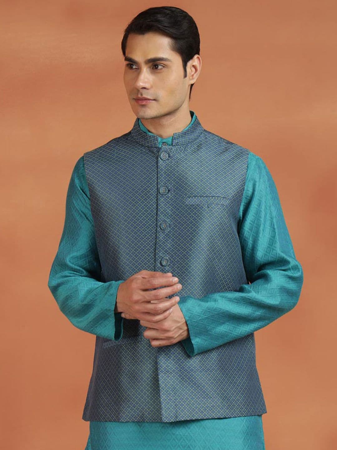 Fabindia Woven Design Woven Nehru Jackets - view 1