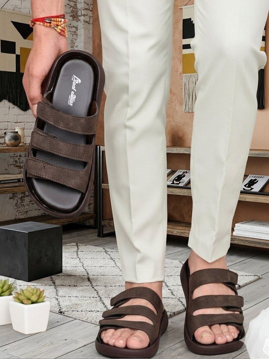 REAL BLISS FOOTWEAR Men Synthetic Leather Non Slip Lightweight Comfort Sandals - view 1