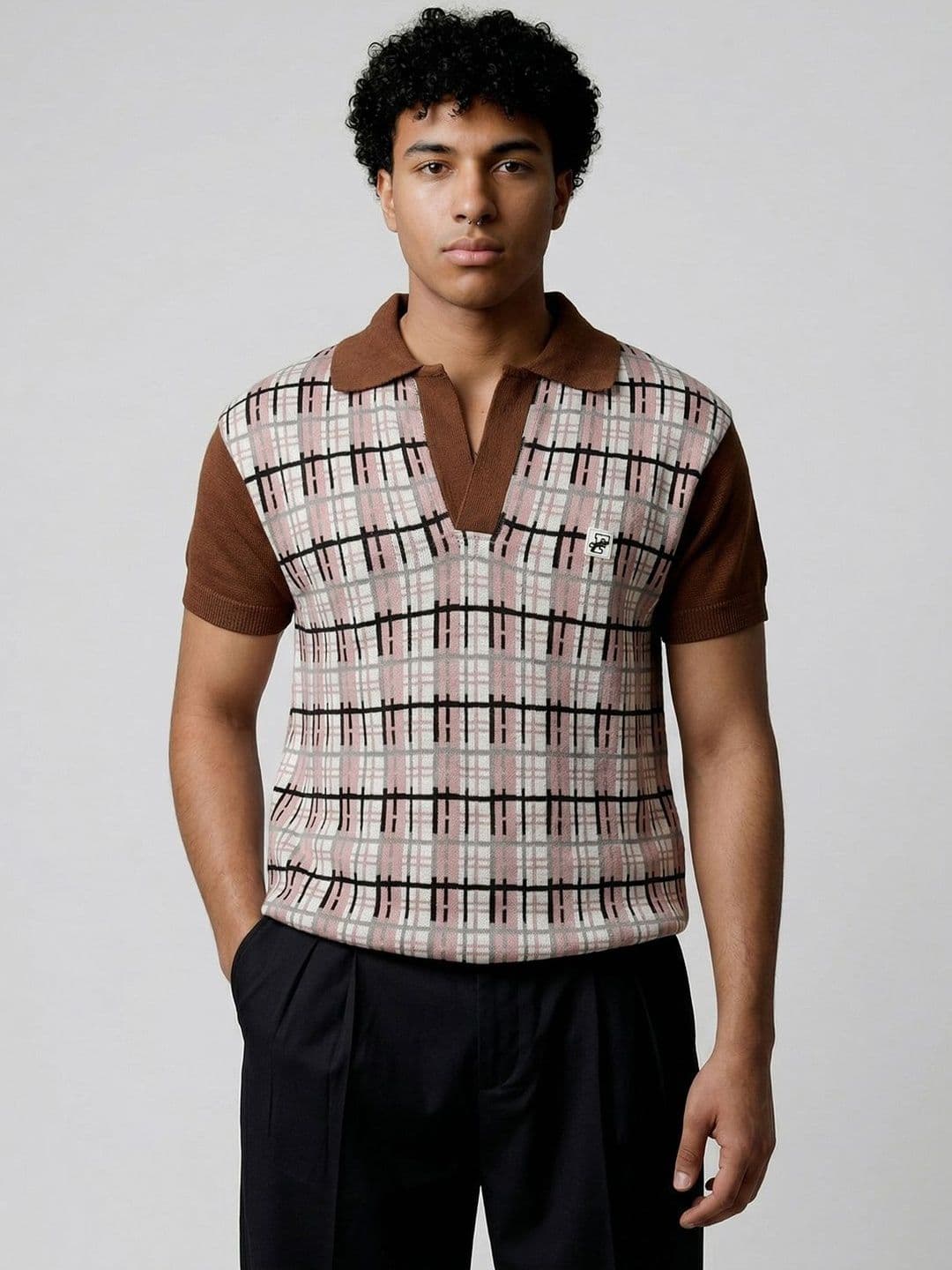 FUGAZEE Men Checked Polo Collar T-shirt - view 1