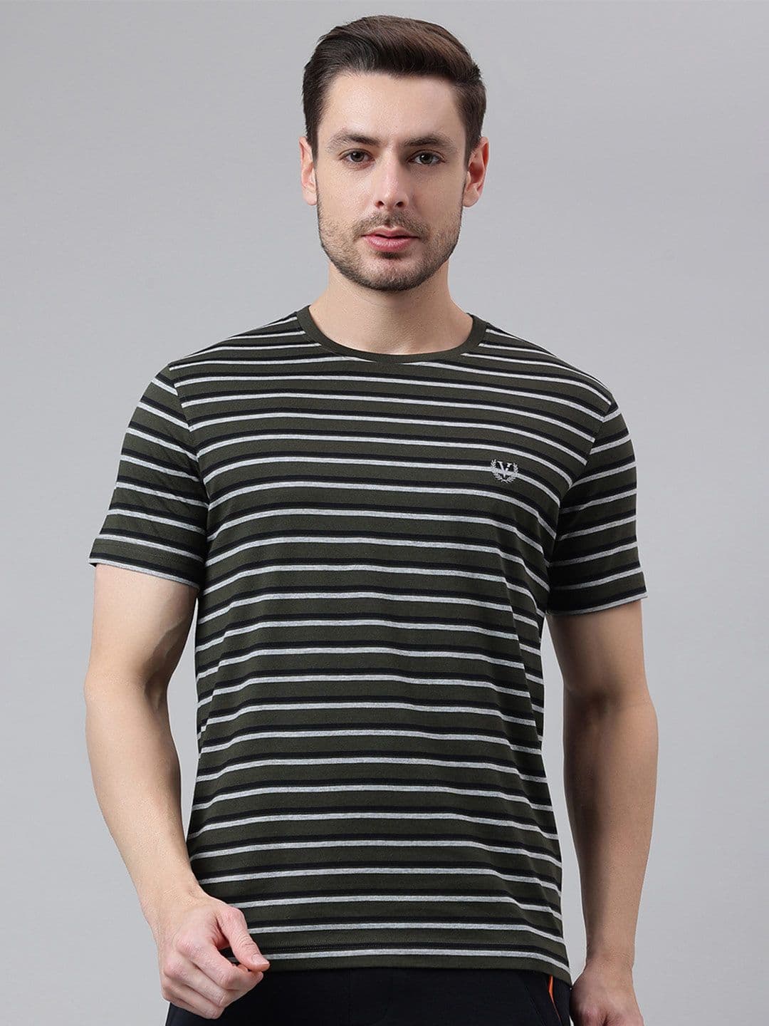Van Heusen Innerwear Men Striped Slim Fit Lounge Tshirt - view 1