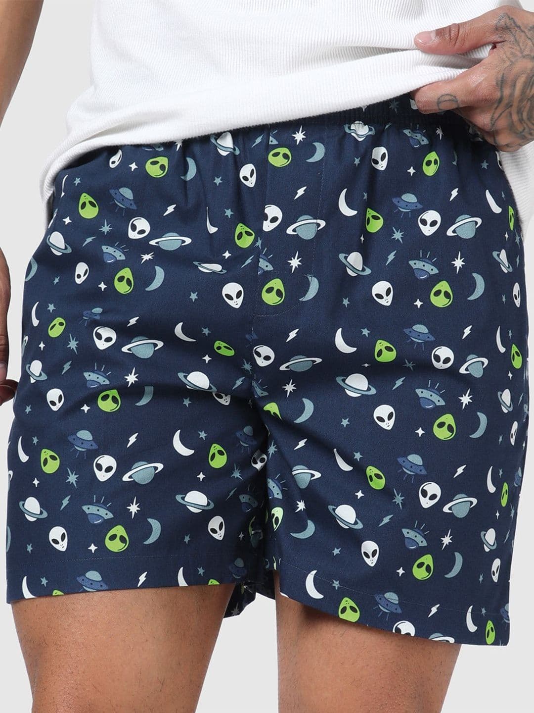Bewakoof Men's Pageant Blue All Over Printed Boxers - view 1