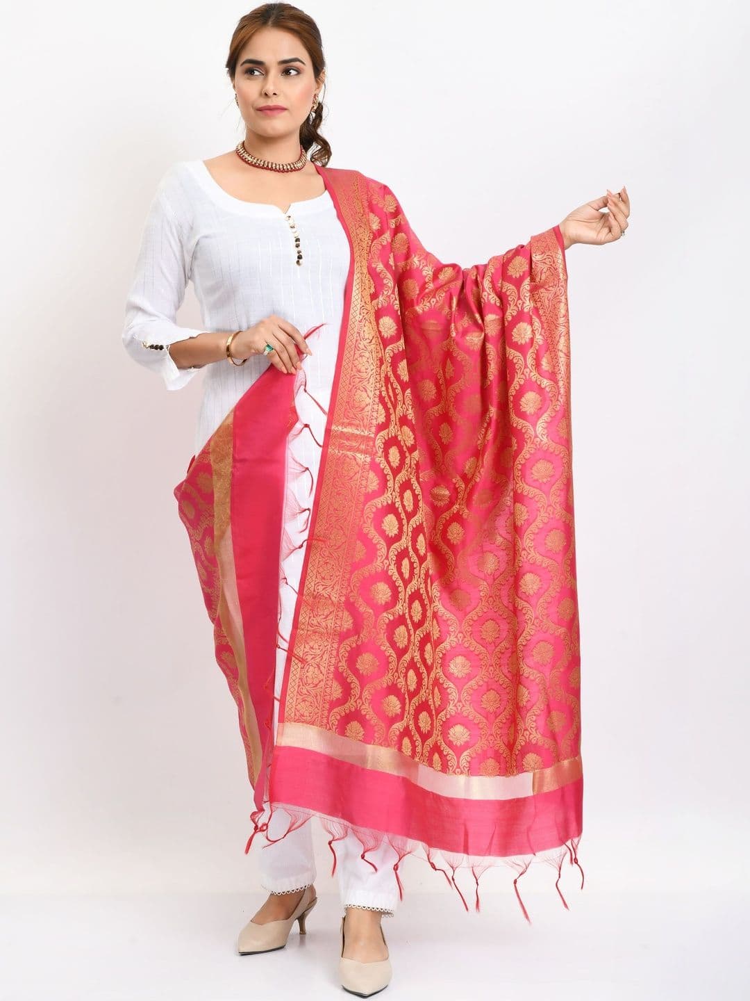MOEZA Ethnic Motifs Woven Design Dupatta with Zari - view 1