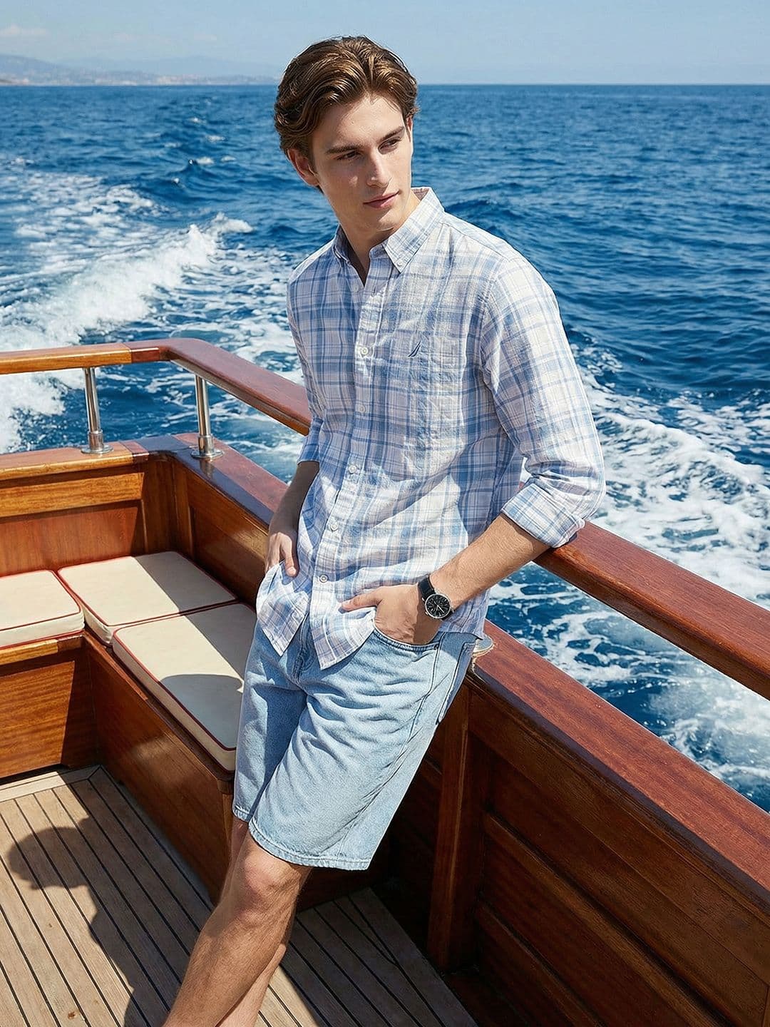 Nautica Tartan Checked Cotton Casual Shirt - view 1