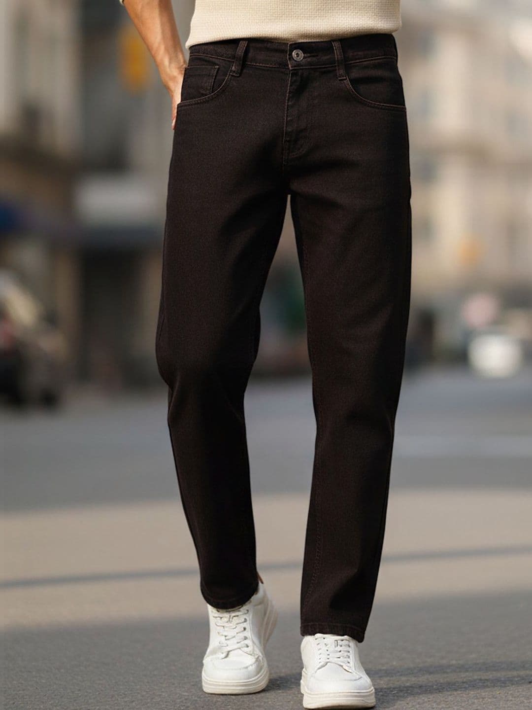Urbano Fashion Men Brown Slim Fit Mid-Rise Stretchable Jeans - view 1