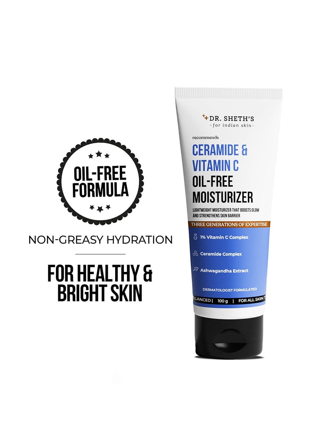 DR. SHETHS Ceramide & Vitamin C Oil-Free Moisturizer - 100g - view 1