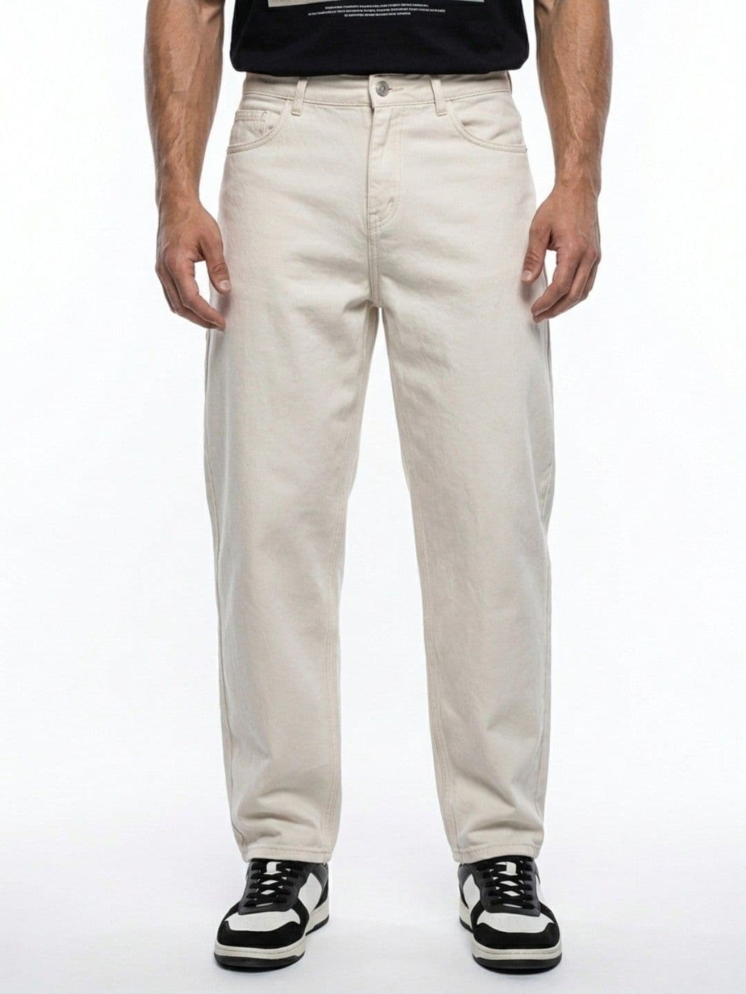 glitchez Men Pure Cotton Barrel Fit Mid-Rise Jeans - view 1