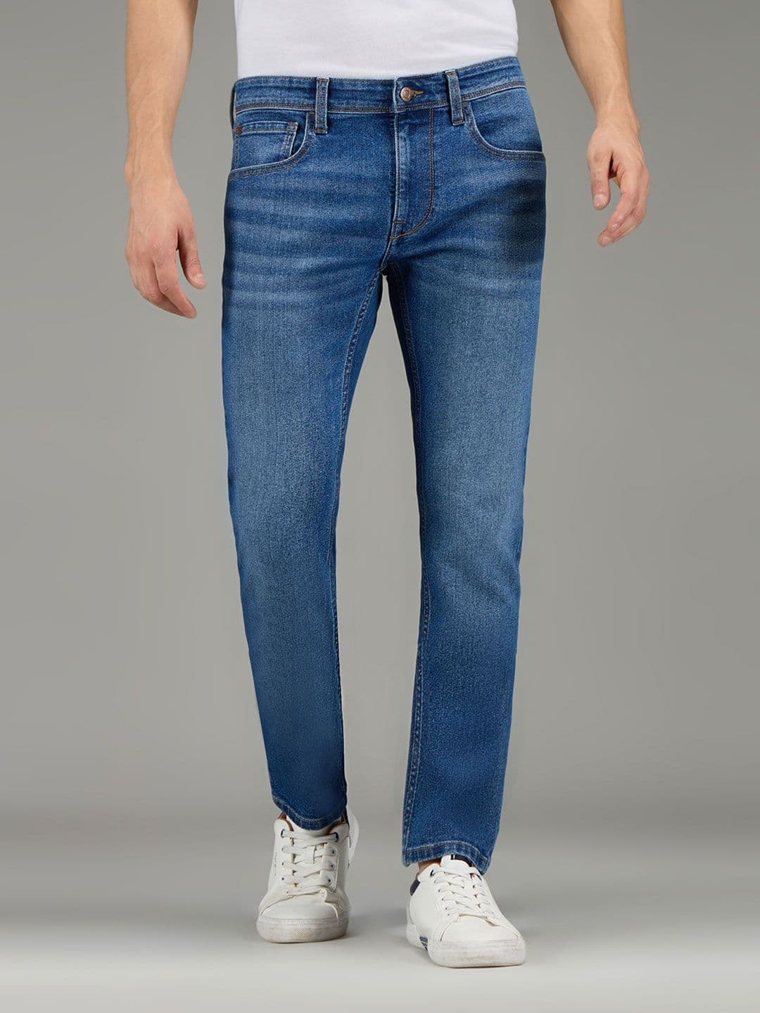 Pepe Jeans Men Vapour Slim Fit Mid-Rise Light Fade Stretchable Jeans