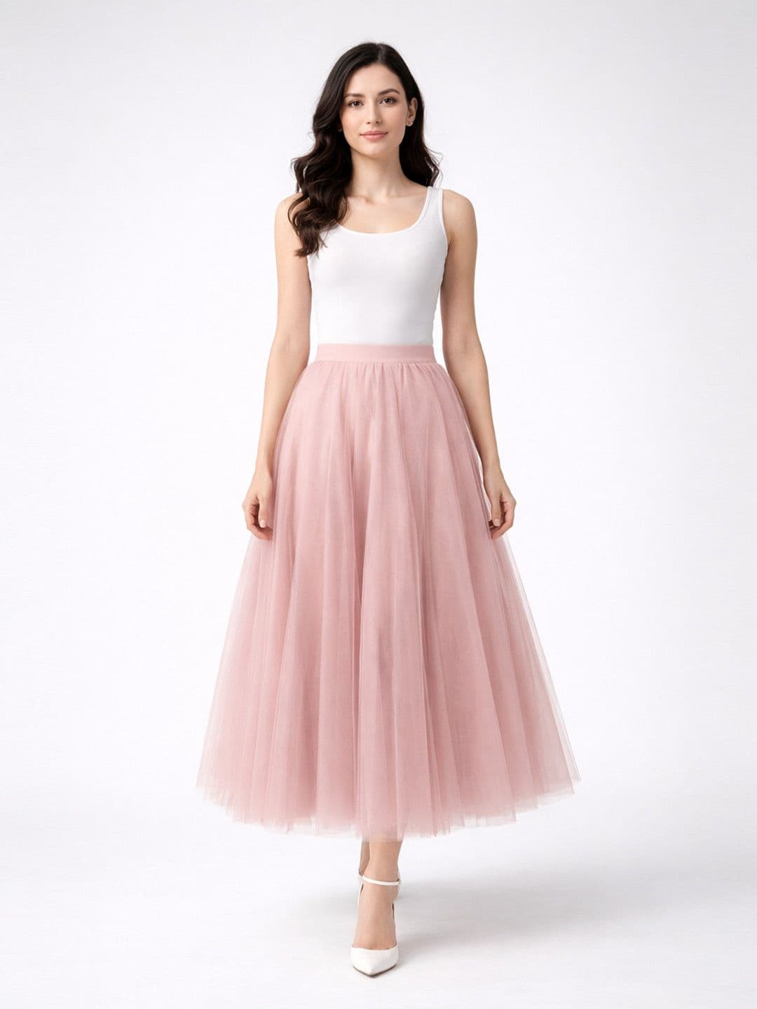 Suo Women Pink Solid Maxi Skirts - view 1