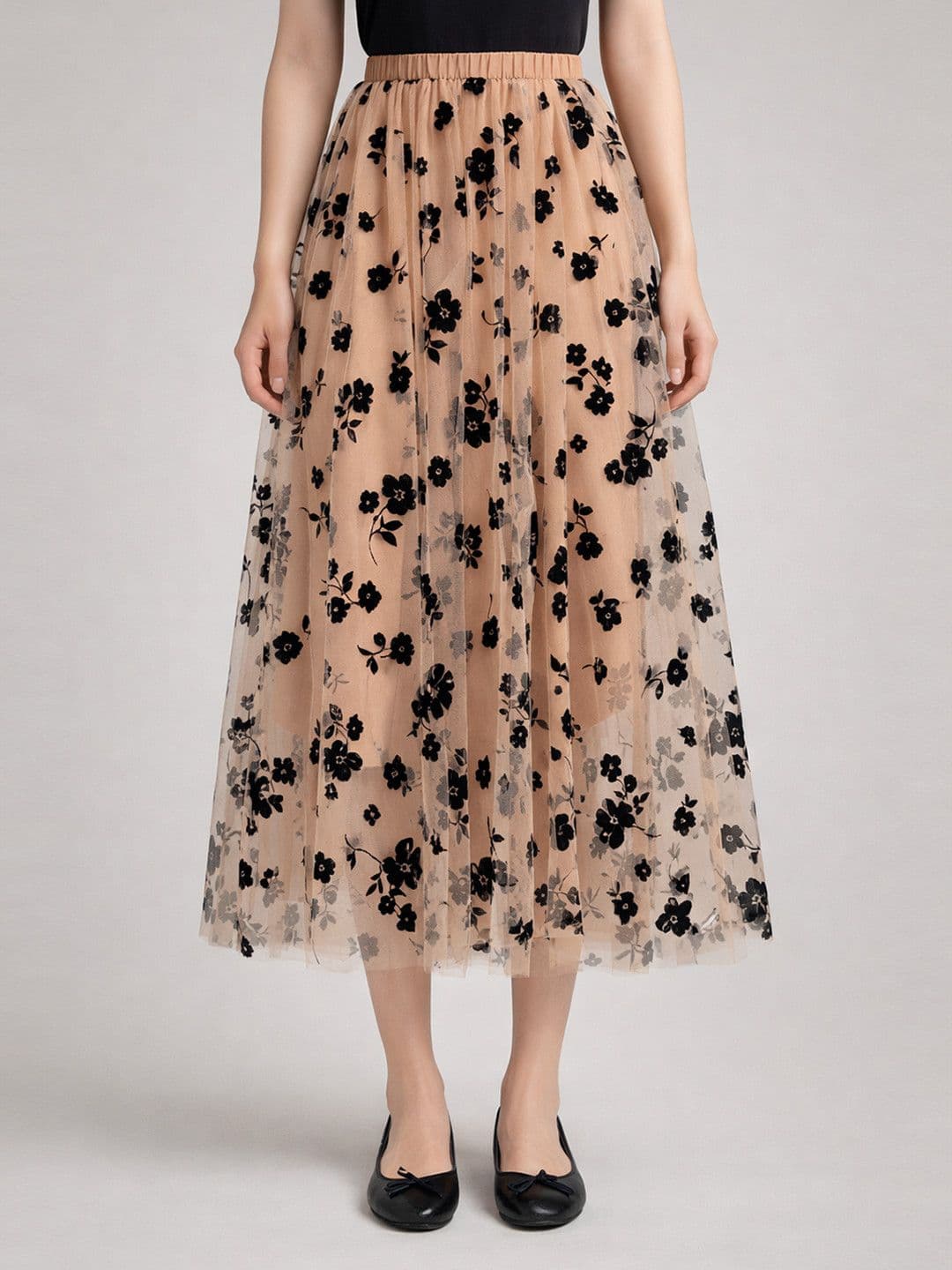 Suo Women Floral Maxi A-Line Skirt - view 1