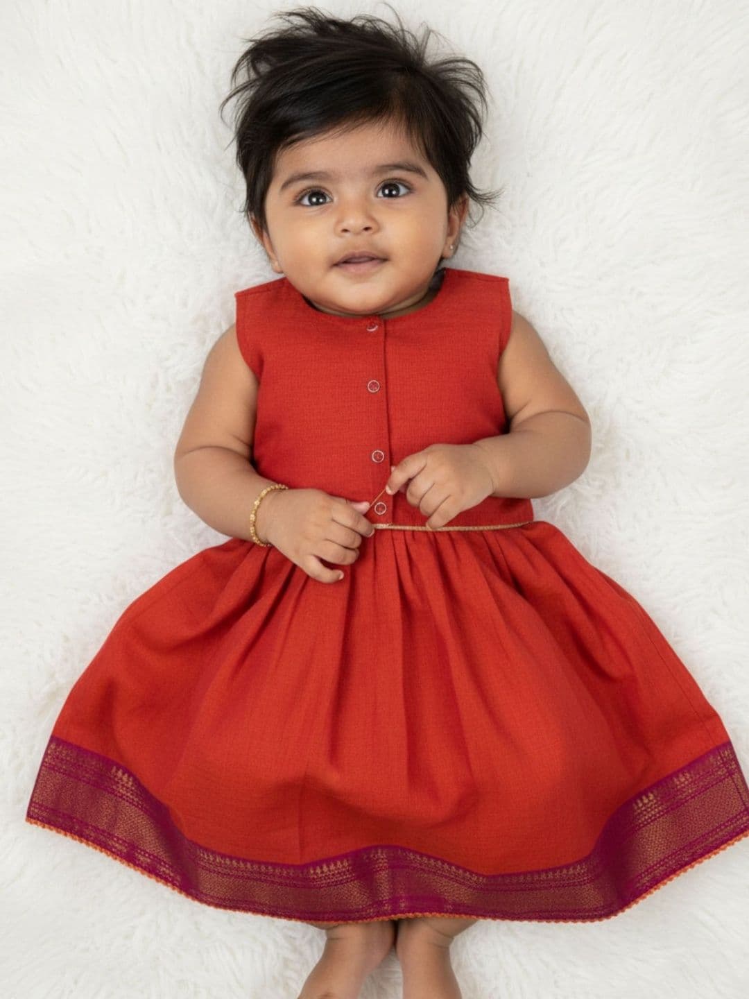 Sangria Infant Girls Cotton Round Neck Flared Lehenga Choli - view 1