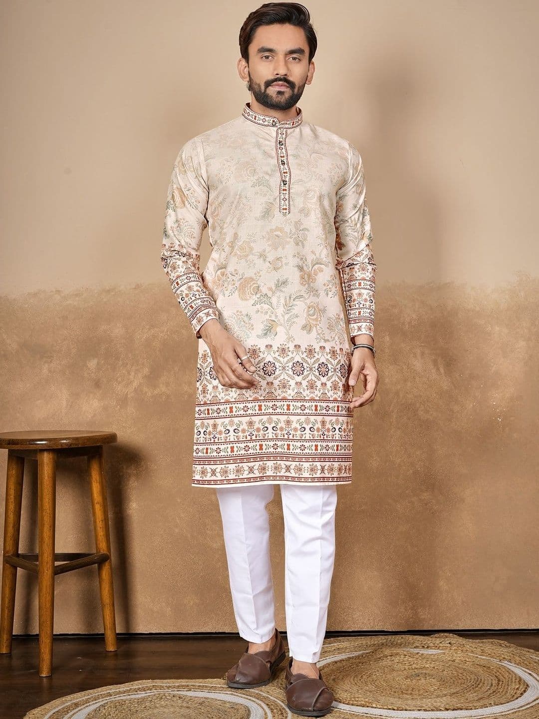 HERE&NOW Men Floral Printed Kurta - view 1