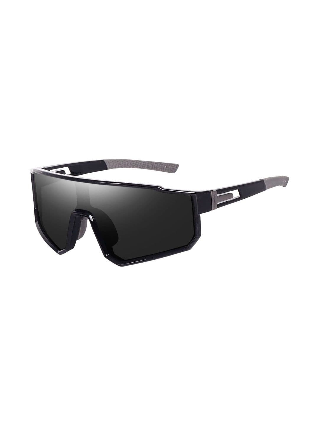 CREEK Unisex Mirrored Lens & Black Sports Sunglasses