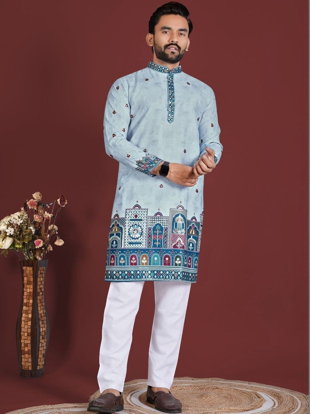 HERE&NOW Men Ethnic Motifs Printed Kurta - view 1