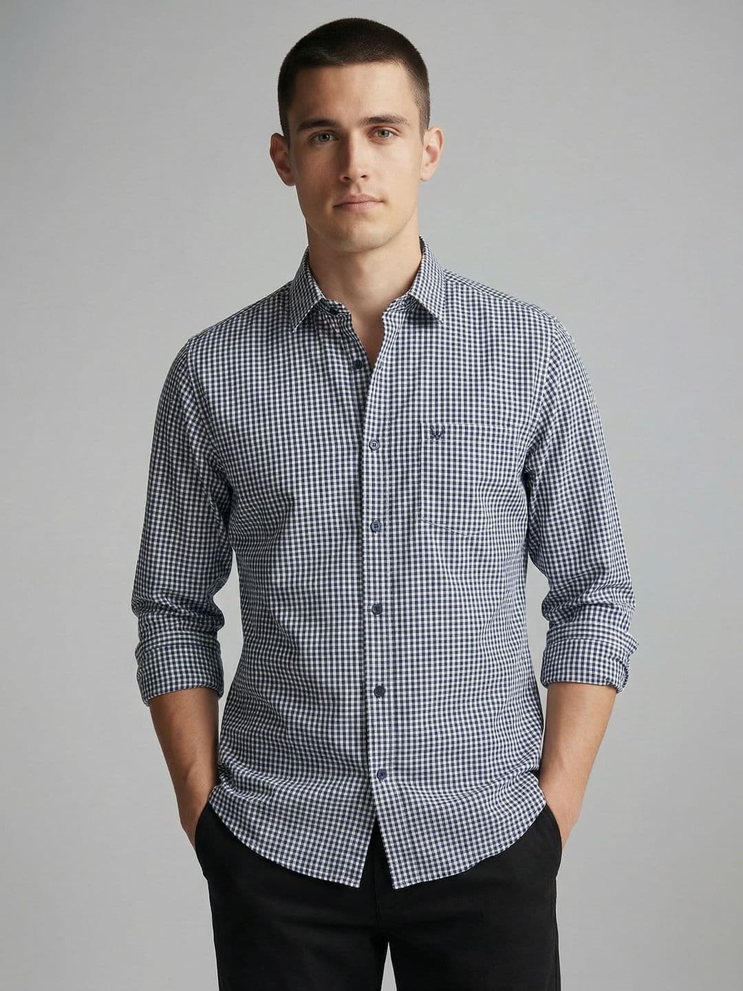 Allen Solly Sport Slim Fit Micro Checked Pure Cotton Casual Shirt - view 1