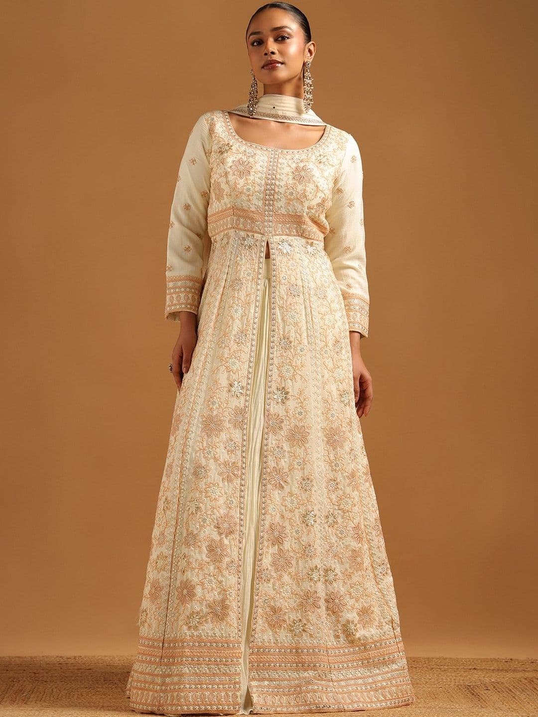 Soch Embellished Sequinned Semi-Stitched Lehenga & Blouse With Dupatta - view 1