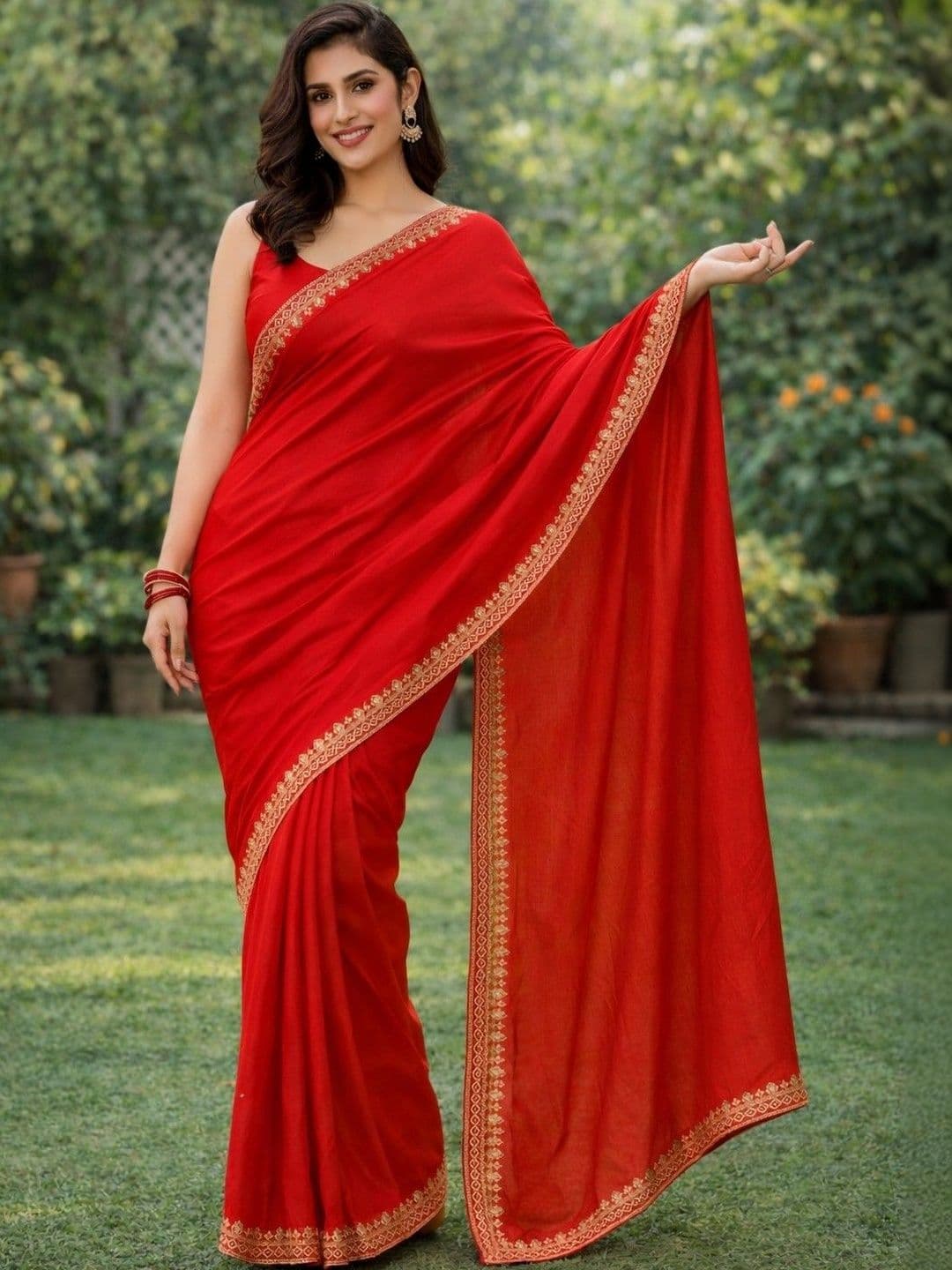 Mitera Embellished Zari Satin Ready To Wear Saree - view 1